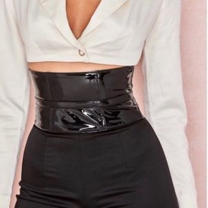 House of CB ‘Malvina’ black patent corset belt